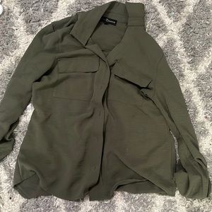 Dark green button up work shirt FRED DAVID SZ: S